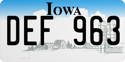 IA license plate DEF963