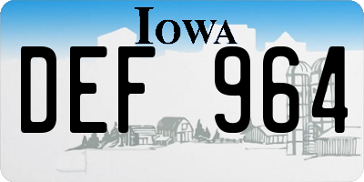 IA license plate DEF964