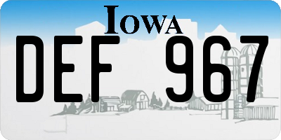 IA license plate DEF967