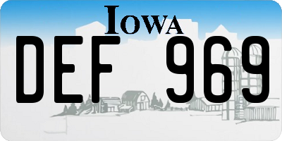 IA license plate DEF969