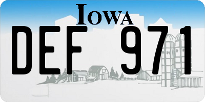 IA license plate DEF971