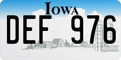 IA license plate DEF976