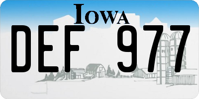 IA license plate DEF977