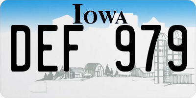IA license plate DEF979
