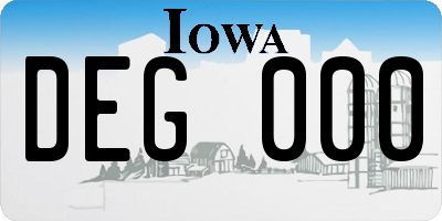IA license plate DEG000