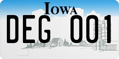 IA license plate DEG001