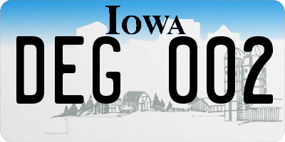 IA license plate DEG002