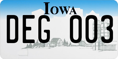 IA license plate DEG003
