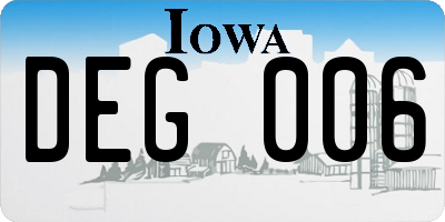 IA license plate DEG006
