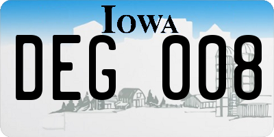 IA license plate DEG008