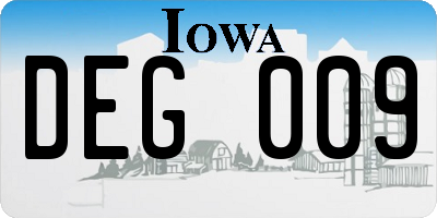 IA license plate DEG009