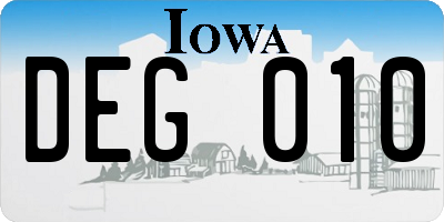 IA license plate DEG010