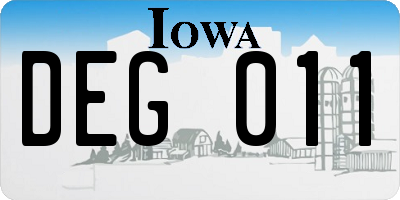 IA license plate DEG011