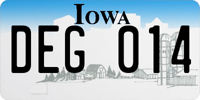 IA license plate DEG014