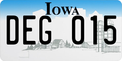 IA license plate DEG015