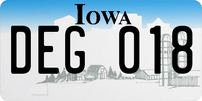 IA license plate DEG018
