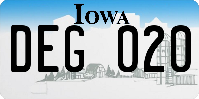 IA license plate DEG020