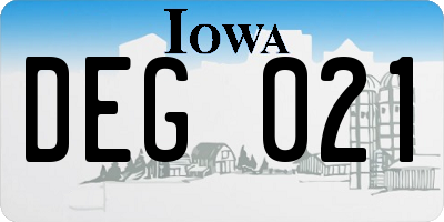 IA license plate DEG021