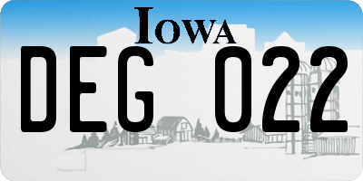IA license plate DEG022