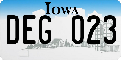 IA license plate DEG023