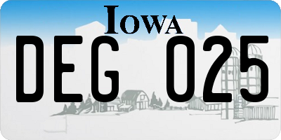IA license plate DEG025