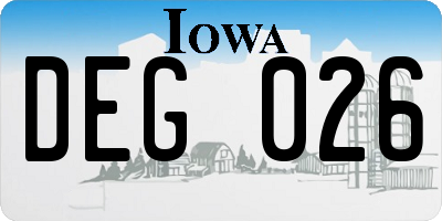 IA license plate DEG026