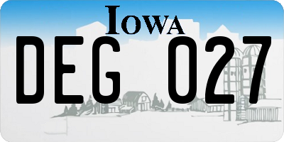 IA license plate DEG027