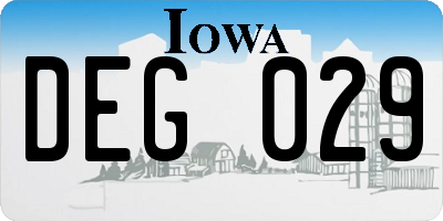 IA license plate DEG029