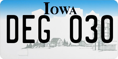IA license plate DEG030