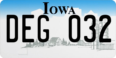 IA license plate DEG032