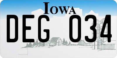 IA license plate DEG034