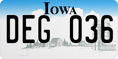 IA license plate DEG036