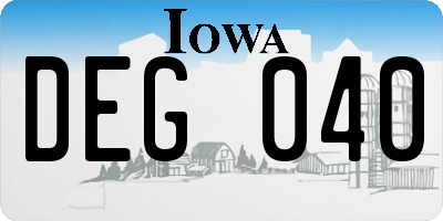 IA license plate DEG040