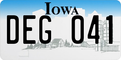 IA license plate DEG041