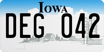 IA license plate DEG042