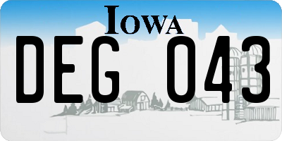 IA license plate DEG043