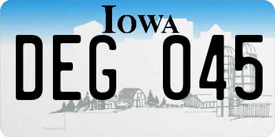 IA license plate DEG045