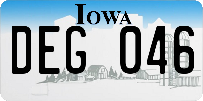 IA license plate DEG046