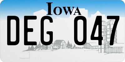 IA license plate DEG047