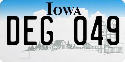 IA license plate DEG049