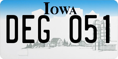 IA license plate DEG051