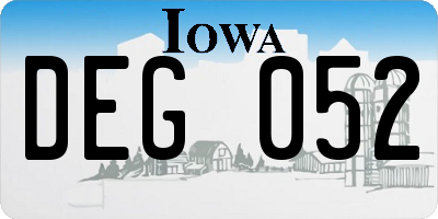 IA license plate DEG052