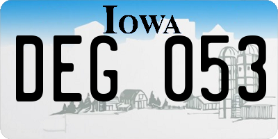 IA license plate DEG053