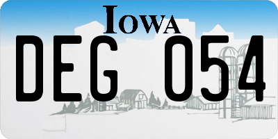 IA license plate DEG054