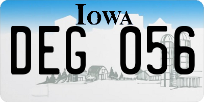 IA license plate DEG056