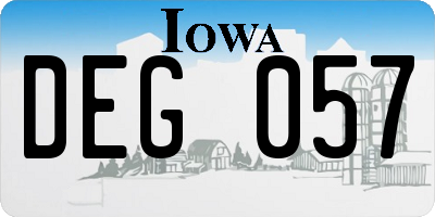 IA license plate DEG057