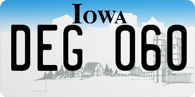 IA license plate DEG060