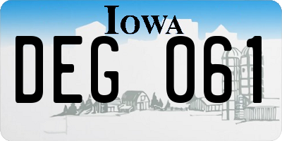 IA license plate DEG061