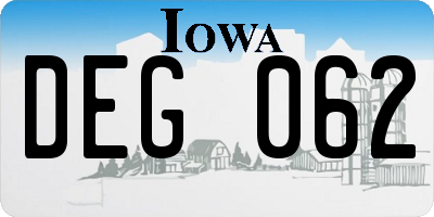 IA license plate DEG062
