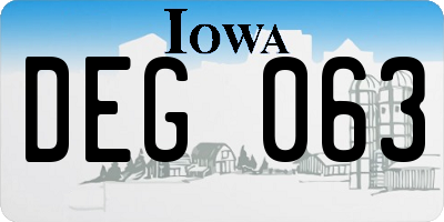 IA license plate DEG063